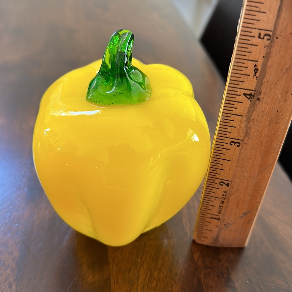 Vintage Murano glass vegetables. Yellow pepper tomato and avocado. - Picture 7 of 9